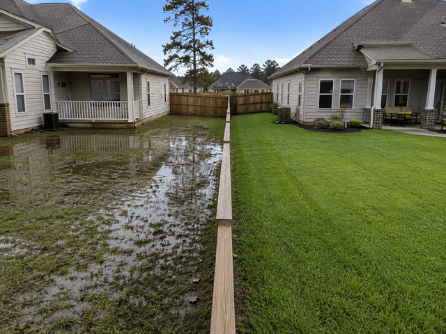 yard floods but neighbor's doesn't