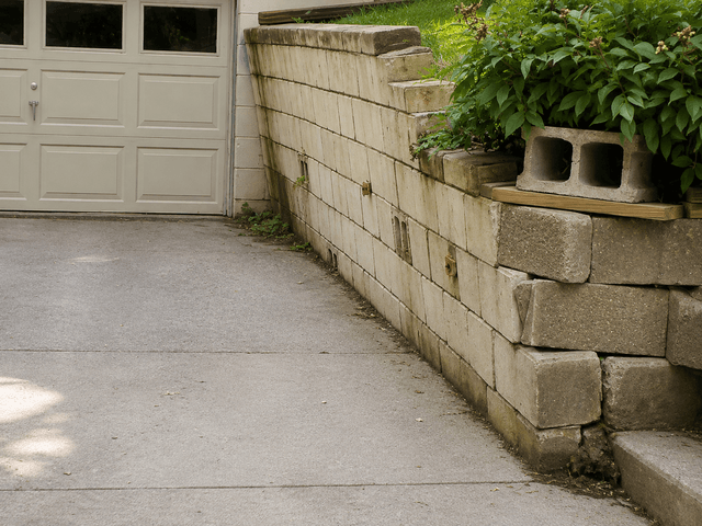 signs retaining wall failing