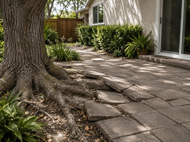 tree roots lifting patio