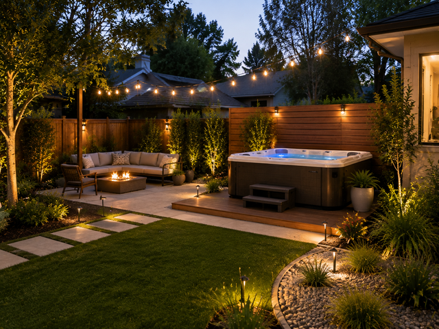 hot tub backyard placement