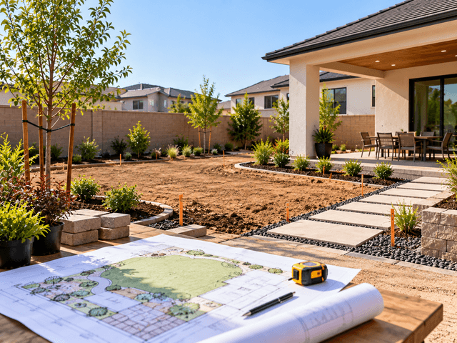 new construction backyard landscaping