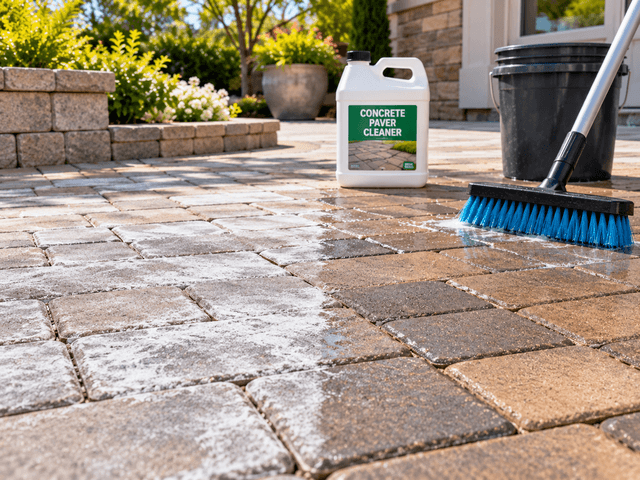 how to clean pavers efflorescence stains